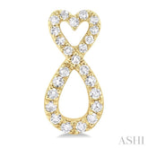 1/4 ctw Infinity Heart Round Cut Diamond Fashion Earring in 10K Yellow Gold